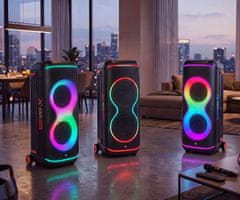 Manta SPK806B300 ORION prijenosni KARAOKE zvučnik, 300W, DISCO RGB LED osvjetljenje, crni