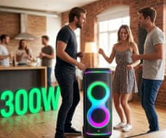 Manta SPK806B300 ORION prijenosni KARAOKE zvučnik, 300W, DISCO RGB LED osvjetljenje, crni