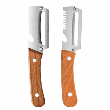 HOME & MARKER® Čvrsta kuhinjska gulilica za povrće i voće (2 kom), čelična oštrica, ergonomska ručka, julienne rezač i otvarač za boce | MEGGYPEEL