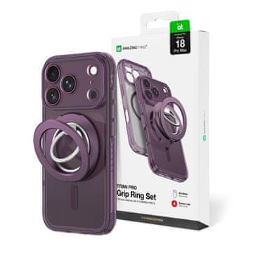 Titan AmazingThing Titan Pro Ring Futrola za iPhone 18 Pro Max sa Zaštitom Kamere, MagSafe - Ljubičasta
