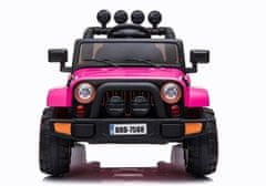 AUTONA LEAN CARS Akumulatorski Jeep BRD-7588 4x4 - roza, LED svjetla, MP3, daljinski upravljač