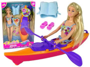 slomart LEAN TOYS set lutke s dodacima i narančastim kajakom