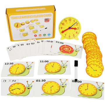 slomart LEAN TOYS Edukativna Igračka: Učenje Vremena s Velikim Satom i Karticama