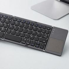 Cool Mango bežična tipkovnica s touchpadom, sklopiva za tiho tipkanje, Bluetooth i 2,4G povezivanje - Wirefy