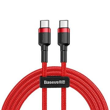 Northix Baseus Cafule USB-C na USB-C, QC 3.0, USB-C PD, 3A 2 m - Crveni