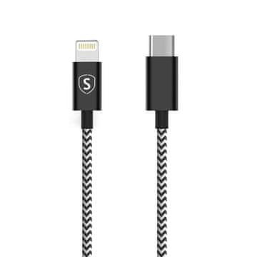 Northix Skin USB-C na Lightning kabel 2.1A, 2m - crno/bijeli