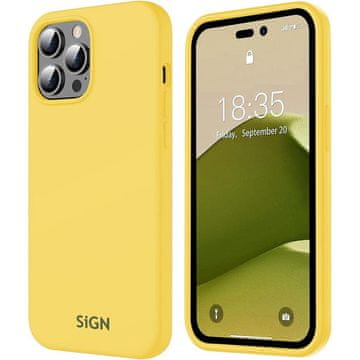 Northix Tekuća silikonska maskica za iPhone 14 Pro Max - žuta