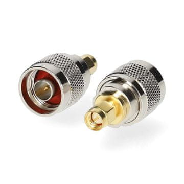 Nedis SMA adapter | SMA muški | N muški | pozlaćeni | 50 Ohm | ravni | bakar | zlatni / srebrni | 2 kom. | kutija