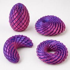 HOME & MARKER® Transformirajuće zmajevo fidget jaje od PLA materijala, zglobna antistres igračka, taktilna igračka za radni stol, 6,5 × 6,5 × 7,5 cm | DRAGOEGG Crveno-Plavo