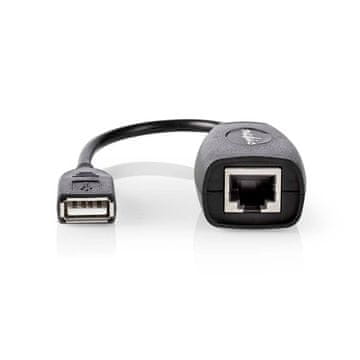 Nedis Aktivni USB kabel | USB 1.1 | USB-A muški | RJ45 ženski | 12 Mbps | 0,20 m | Okrugli | Niklani | PVC | Bakar | Kutija
