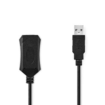 Nedis Aktivni USB kabel | USB 2.0 | USB-A muški | USB-A ženski | 480 Mbps | 10,0 m | Okrugli | Niklani | PVC | Bakar | Etiketa