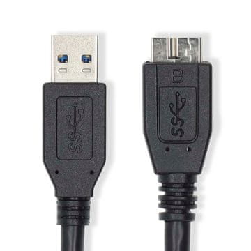 Nedis USB kabel | USB 3.2 Gen 1 | USB-A muški | USB Micro-B muški | 5 Gbps | Niklani | 1,00 m | Okrugli | PVC | Plavi | Etiketa