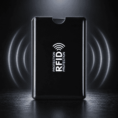 RFID zaštitna futrola za kartice, aluminijska zaštita od skeniranja, tanka i vodootporna, 92 × 62 mm | SCANSTOP Crna