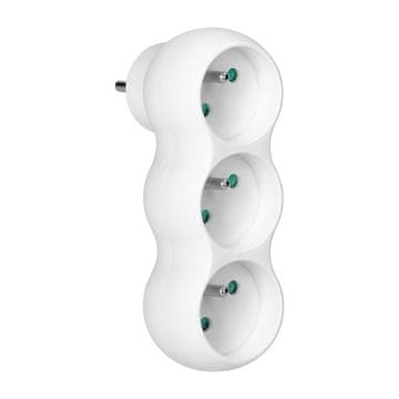 Orno Razdjelnik Snowman 3x2P+Z, gornji utikač, bijeli