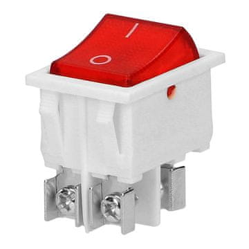 Orno Osvijetljena sklopka, crveni gumb, bijelo kućište, 20(10)A / 250V