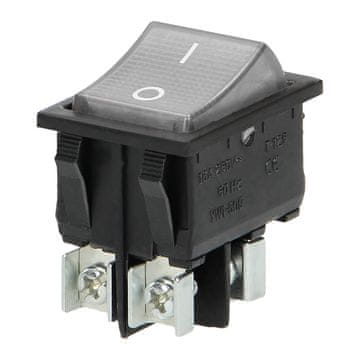Orno Osvijetljena sklopka, prozirna tipka, crno kućište, 20(10)A / 250V