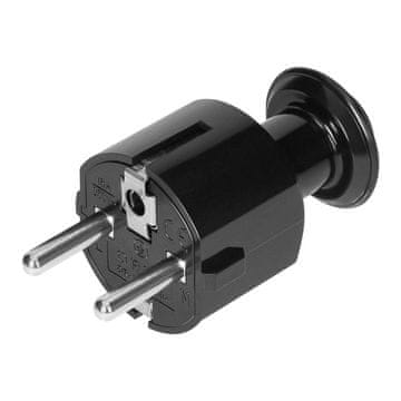 Orno Ravni Uni-Schuko utikač 16A, 230V, crni