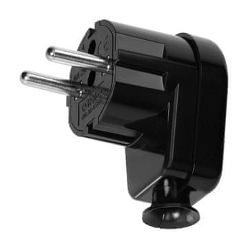 Orno Uni-Schuko kutni utikač 16A, 230V, crni