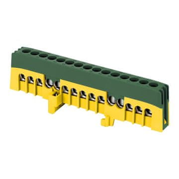 Orno PRO PE izolirani terminalni blok, 15 žica, zeleni