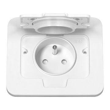 Orno Hermetična pravokutna električna utičnica, IP55, 1x2P+Z (francuska), bijela