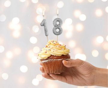 GoDan Piker svijeća broj 1 ONE crna s glitterom
