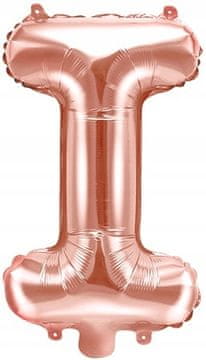 Folija balon Slovo "I", 35 cm, ružičasto zlato 1 kom.