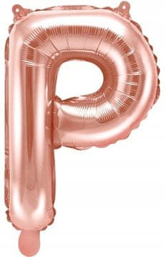 Folija balon Slovo "P", 35cm, ružičasto zlato 1 kom.