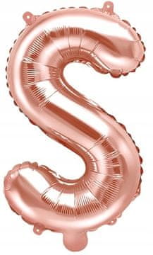 Folija balon Slovo "S", 35cm, ružičasto zlato 1 kom.