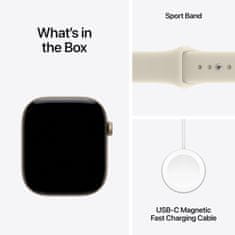 Apple Watch Series 12 pametni sat, GPS, 42mm, alu. kučište, Light Gold, Sport Band - S/M, bež (mjed4wf/a)