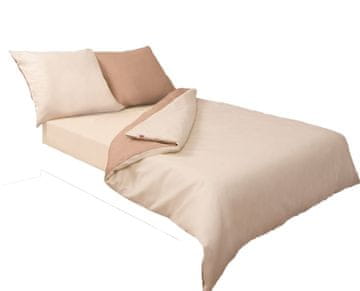 Satenski set posteljine 140x200 DOUBLE FACE krem bež