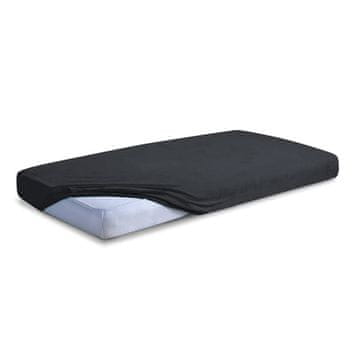Jersey plahta s elastičnim uloškom 130/140x190/200 PREMIUM crna