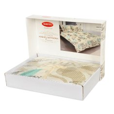 PREMIUM satenska posteljina 160x200 Cvijeće bež