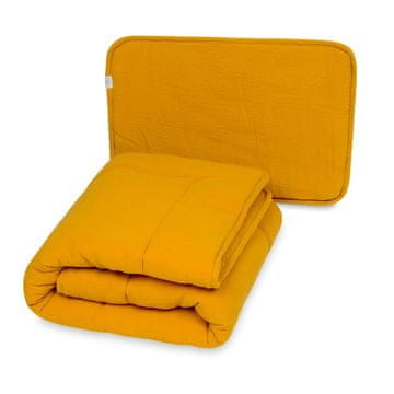 BabyMatex Dječja dekica 100x135 + jastuk 40x60 MUSLIN žuta