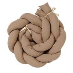 BabyMatex Pletena muslin branik za dječji krevetić 200 cm smeđe boje