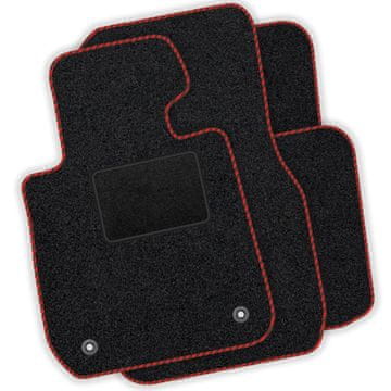 [SP]FI018 crvena - Set velur tepiha za pod - autotepisi odgovaraju: Fiat Uno 1989-2002 Crveni rub