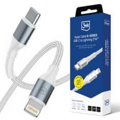 3M Dodatna oprema - 3mk Hyper kabel N-SERIES C na Lightning 50cm PD 3.0 9V/3A 27W Bijeli