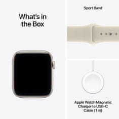 Apple Watch SE3 v2 pametni sat, GPS, 40mm, alu. kućište, Starlight, Sand Sport Band - S/M (mjkr4wf/a)