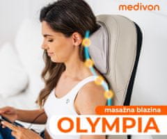 Medivon OLYMPIA masažni jastuk, profesionalni, 3D Shiatsu / vibracijska masaža, grijanje, daljinski upravljač