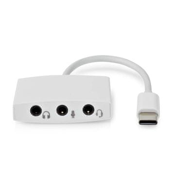 Nedis USB C adapter USB 2 0 USB C muški 3 5 mm ženski 0 10 m Okrugli Niklani ABS PVC Bijeli Kutija