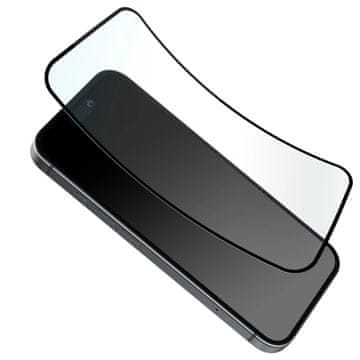 Puro fleksibilno staklo D3O hibridno staklo s crnim okvirom za iPhone 16 Pro Max