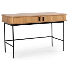 BE TRISH Produživi radni stol 120 cm hrast s utorima, moderni loft