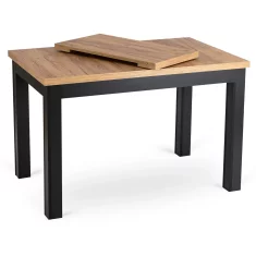 Aqua Wipes SKUBI Pravokutni razvlačivi stol 120-160 cm Craft Oak/Crni Moderni Loft