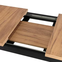 Aqua Wipes SKUBI Pravokutni razvlačivi stol 120-160 cm Craft Oak/Crni Moderni Loft