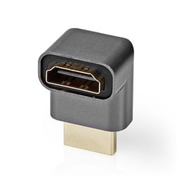 Nedis HDMI adapter HDMI muški HDMI utikač HDMI ženski HDMI izlaz Pozlaćen Kutni pod kutom od 270 Aluminij Siva s metalom 1 kom Kutija s prekrivenim prozorčićem