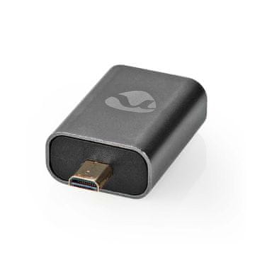 Nedis HDMI adapter HDMI muški HDMI mikro konektor HDMI ženski HDMI izlaz Pozlaćeni Ravni Aluminij Siva s metalom 1 kom Kutija s prekrivenim prozorčićem