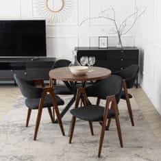 BE RUIZ Tapecirana fotelja za dnevni boravak Crna/Orah Moderni Loft