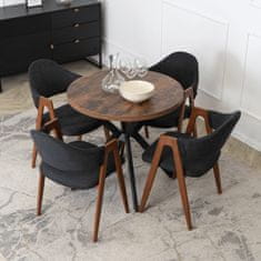 BE RUIZ Tapecirana fotelja za dnevni boravak Crna/Orah Moderni Loft
