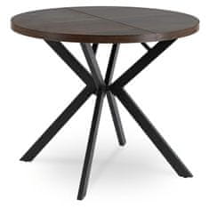 BE LUGO Raztegljivi okrugli stol 90-190 cm Orah/Crni Loft