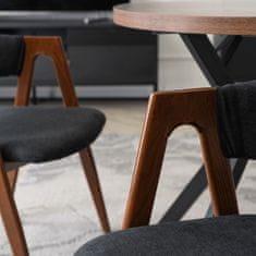 BE RUIZ Tapecirana fotelja za dnevni boravak Crna/Orah Moderni Loft