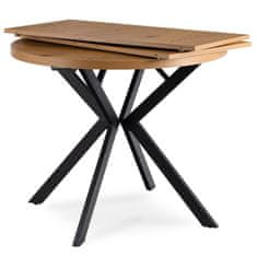 BE LUGO Raztegljivi okrugli stol 90-190 cm Zlatni hrast/Crni potkrovlje